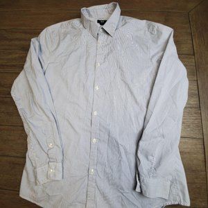 H&M slim fit blue button down long sleeve shirt si
